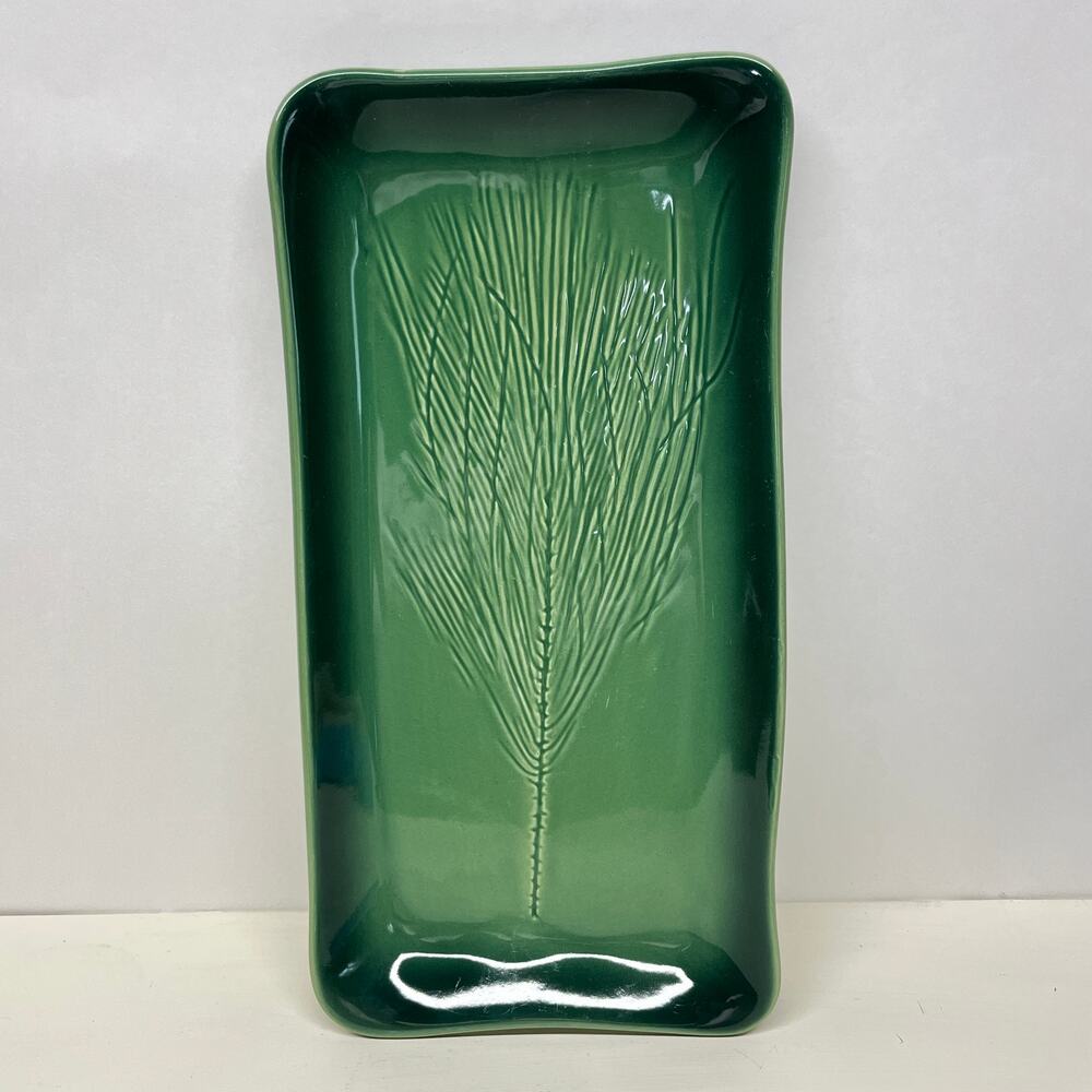 Southern Living Kay Wayne Art Pottery Serving Platter Mt Vernon Pine Sprig